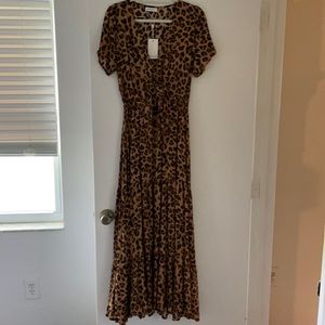 Kivari Leopard Maxi Dress. NWT